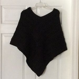 Loft black cable knit cape